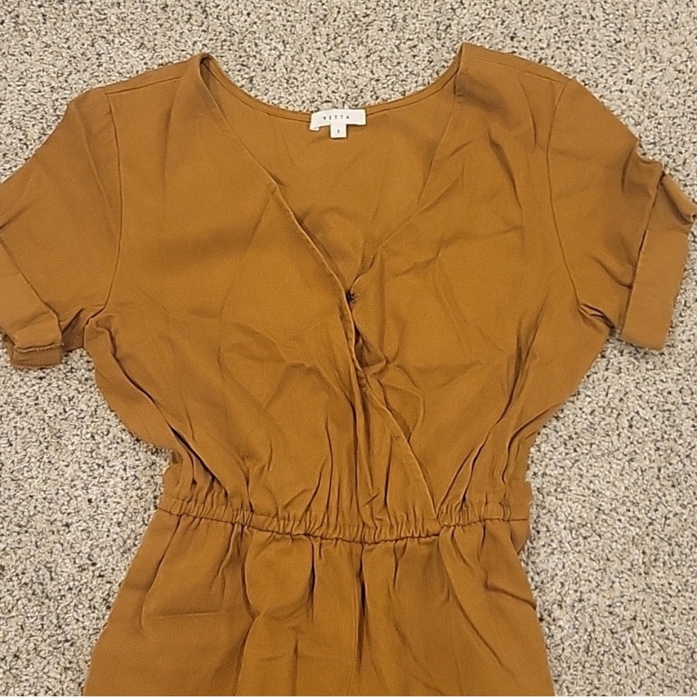 Vetta The Wrap Jumpsuit Gold Canvas Capsule Wardrobe Small - Picture 4 of 6